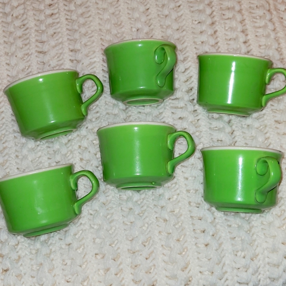 Vintage USA ceramic Green Mugs